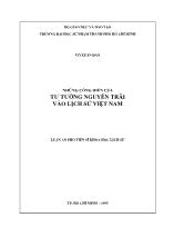 Luận án Những cống hiến của tư tưởng Nguyễn Trãi vào lịch sử Việt Nam