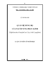 Luận án Quan hệ dòng họ của người Nùng Phàn Slình (Nghiên cứu ở huyện Cao Lộc, tỉnh Lạng Sơn)