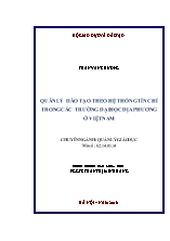 Luận án Quản lý đào tạo theo hệ thống tín chỉ trong các trường đại học địa phương ở Việt Nam