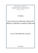 Luận án Quản lý đào tạo theo học chế tín chỉ trong các trường cao đẳng ở Việt Nam