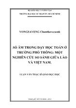 Luận văn Số âm trong dạy học toán ở trường phổ thông: một nghiên cứu so sánh giữa Lào và Việt Nam