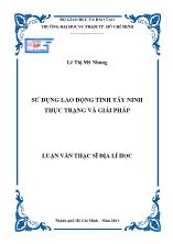 Luận văn Sử dụng lao động tỉnh Tây Ninh thực trạng và giải pháp