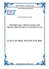 Luận văn Tìm hiều đặc trưng ngôn ngữ trong truyện kí của Nguyễn Tuân
