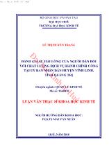 Đánh giá sự hài lòng của người dân đối với chất lượng dịch vụ hành chính công tại uỷ ban nhân dân huyện Vĩnh Linh, tỉnh Quảng Trị