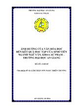 Đề tài Ảnh hưởng của văn hóa đọc đến kết quả học tập của sinh viên ngành ngữ văn, khoa sư phạm – Trường đại học An Giang