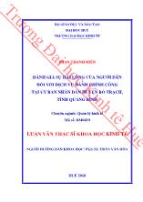 Đề tài Đánh giá sự hài lòng của người dân đối với dịch vụ hành chính công tại ủy ban nhân dân huyện Bố Trạch, tỉnh Quảng Bình