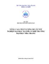 Đề tài Nâng cao chất lượng Đồ án tốt nghiệp đại học ngành cơ khí trường đại học Nha Trang