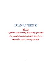 Đề tài Nguồn nhân lực nông thôn trong quá trình công nghiệp hóa, hiện đại hóa ở nước ta - Đặc điểm và xu hướng phát triển