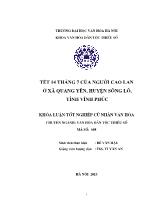 Đề tài Tết 14 tháng 7 của người Cao Lan ở xã Quang yên, huyện Sông Lô, tỉnh Vĩnh Phúc