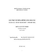 Giá trị văn hóa đình làng Đào Xá, xã Đào Xá – huyện Thanh Thủy – tỉnh Phú Thọ