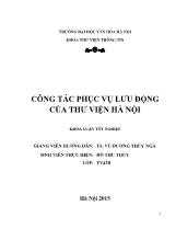 Khóa luận Công tác phục vụ lưu động của thư viện Hà Nội