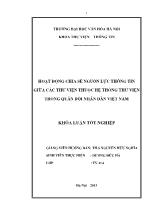 Khóa luận Hoạt động chia sẻ nguồn lực thông tin giữa các thư viện thuộc hệ thống thư viện trong quân đội nhân dân Việt Nam