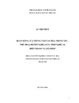 Khóa luận Hoạt động của trung tâm văn hóa thông tin – Thể thao huyện Nghĩa đàn, tỉnh Nghệ an hiện trạng và giả pháp