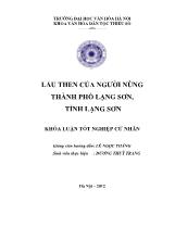 Khóa luận Lẩu then của người Nùng thành phố Lạng sơn, tỉnh Lạng Sơn