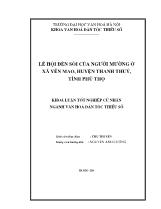 Khóa luận Lễ hội đền sồi của người mường ở xã Yến mao, huyện Thanh thuỷ, tỉnh Phú Thọ