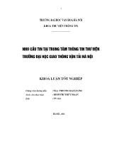 Khóa luận Nhu cầu tin tại trung tâm thông tin thư viện trường đại học giao thông vận tải Hà Nội