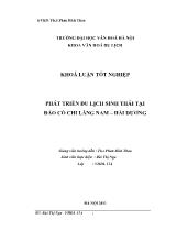 Khóa luận Phát triển du lịch sinh thái tại đảo cò chi Lăng nam – Hải Dương