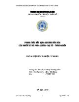 Khóa luận Phong trào xây dựng gia đình văn hóa của người Tày xã Phúc lương - Đại từ – Thái Nguyên