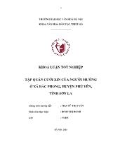 Khóa luận Tập quán cưới xin của người mường ở xã Bắc phong, huyện Phù yên, tỉnh Sơn La