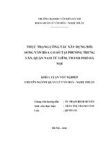 Khóa luận Thực trạng công tác xây dựng đời sống văn hóa cơ sở tại phường Trung văn, quận Nam từ liêm, thành phố Hà Nội