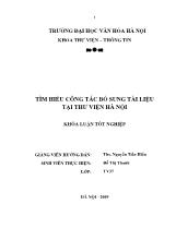 Khóa luận Tìm hiểu công tác bổ sung tài liệu tại thư viện Hà Nội