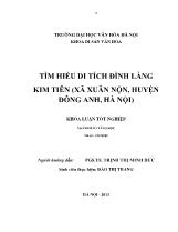 Khóa luận Tìm hiểu di tích đình làng kim tiên (xã Xuân nộn, huyện Đông anh, Hà nội)