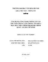 Khóa luận Ứng dụng công nghệ thông tin tại thư viện trung tâm thông tin khoa học học viện chính trị hành chính quốc gia Hồ Chí Minh