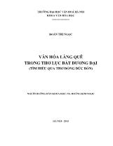 Khóa luận Văn hóa làng quê trong thơ lục bát đương đại (tìm hiểu qua thơ đồng đức bốn)