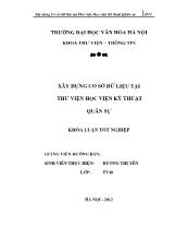 Khóa luận Xây dựng cơ sở dữ liệu tại thư viện học viện kỹ thuật quân sự