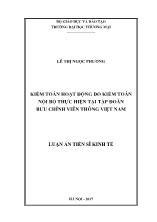 Luận án Kiểm toán hoạt động do kiểm toán nội bộ thực hiện tại tập đoàn bưu chính viễn thông Việt Nam