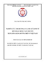 Luận án Nghiên cứu ảnh hưởng của chu kỳ kinh tế đến hoạt động vận chuyển hàng hóa bằng đường biển ở Việt Nam