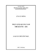 Luận án Phật giáo quảng nam thế kỉ XVII – XIX