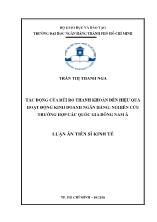 Luận án Tác động của rủi ro thanh khoản đến hiệu quả hoạt động kinh doanh ngân hàng: Nghiên cứu trường hợp các quốc gia Đông Nam Á