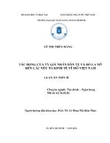 Luận án Tác động của tỷ giá nhân dân tệ và đô la mỹ đến các yếu tố kinh tế vĩ mô Việt Nam