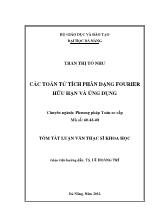 Luận văn Các toán tử tích phân dạng fourier hữu hạn và ứng dụng