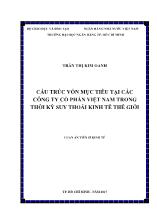 Luận văn Cấu trúc vốn mục tiêu tại các công ty cổ phần Việt Nam trong thời kỳ suy thoái kinh tế thế giới