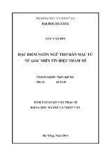 Luận văn Đặc điểm ngôn ngữ thơ Hàn Mặc Tử từ góc nhìn tín hiệu thẩm mĩ