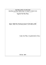 Luận văn Đặc trưng ngoại giao văn hóa mỹ