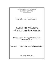 Luận văn Đại số lie nửa đơn và tiêu chuẩn cartan