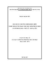 Luận văn Dàn dựng chương trình biểu diễn nghệ thuật âm nhạc cho học sinh trung học cơ sở đoàn đào - Phù cừ - Hưng Yên