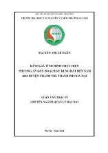 Luận văn Đánh giá tình hình thực hiện phương án quy hoạch sử dụng đất đến năm 2020 huyện thanh trì, thành phố Hà Nội