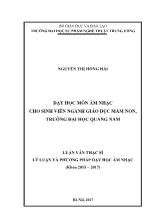 Luận văn Dạy học môn âm nhạc cho sinh viên ngành giáo dục mầm non, trường đại học Quảng Nam