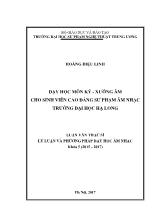 Luận văn Dạy học môn ký - Xướng âm cho sinh viên cao đẳng sư phạm Âm nhạc trường đại học Hạ Long