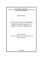 Luận văn Dạy học môn mĩ thuật cho sinh viên chuyên ngành sư phạm mầm non trường cao đẳng sư phạm Hà Nam