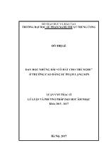 Luận văn Dạy học những bài “Cô hát cho trẻ nghe” ở trường cao đẳng sư phạm Lạng Sơn