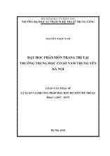 Luận văn Dạy học phân môn Trang trí tại trường THCS Nam Trung Yên - Hà Nội