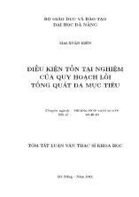 Luận văn Điều kiện tồn tại nghiệm của quy hoạch lồi tổng quát đa mục tiêu