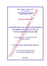 Luận văn Giải pháp nâng cao chất lượng dịch vụ bảo hiểm vật chất xe ô tô tại công ty bảo việt Quảng Trị