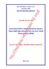 Luận văn Giải pháp phát triển kinh tế trang trại trên địa bàn huyện Quảng ninh tỉnh Quảng Bình