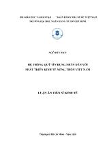 Luận văn Hệ thống quỹ tín dụng nhân dân với phát triển kinh tế nông thôn Việt Nam